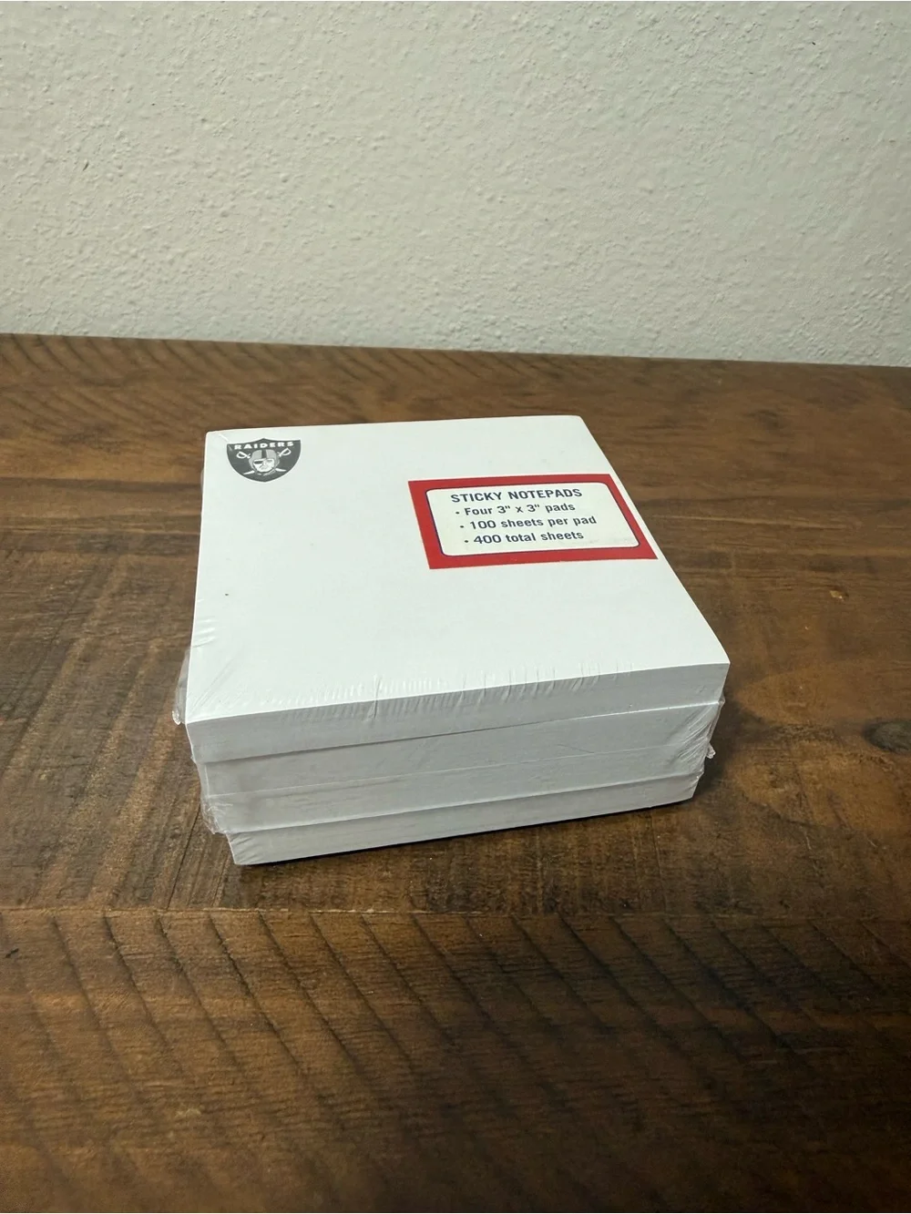 NFL - Raiders 3x3 Sticky Notes 4 Pads 400 Sheets Total